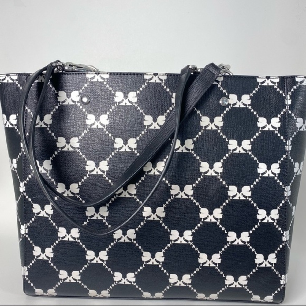 KARL LAGERFELD Tote Bag Signature Print Black - Picture 8 of 12